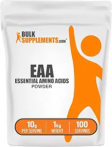 Bulk Assupports.com 基本氨基酸粉 - 基本氨基酸粉 - 基本氨基酸粉 - EAA 粉 - 无味和Gluten Free,每服10克,1kg (pack of 5) (11磅)