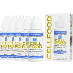 细胞食品氧化剂- 1 fl oz, 5 Pack - 液氧补充剂,用于淋巴排水、海拔疾病、喷气拉格、法蒂格、头痛、绞痛和能量- Gluten Free, Cert. Kosher