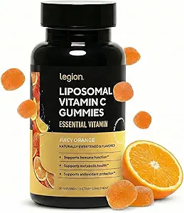 LEGION Liposomal Vitamin C 补充 - 高吸收力 Liposomal VIT C 女性和男性补充 - 天然维生素 C 免疫系统支持补充(60 Vitamin C C capsules)