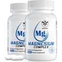 镁复合物补充8种形式,500mg 镁甘化物、马来特、基特拉特、高吸收Mg 用于平静、睡眠、混合与健康肌肉,包件2,共计120 Vegan Capsules