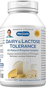 AndreW Lessman 乳制品和乳糖耐受性 120 Capsules - 加强乳制品和乳糖的自然消化。 Mild, Powerful, All-Natural Ezyms帮助避免了文摘中的GI不适. 无附加