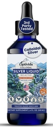 Optivida Health Colloidal Silver Liquid (4 oz) – Premium Nano Silver Colloidal Suppose for Daily Wellness & Immune Support, 成人与儿童天然液体银水溶液,非GMO, Gluten-无