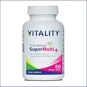 VITALITY 时间发布 超级多+ + + + 多维塔明 + 支持健康头发,皮肤和钉子 → 60 片