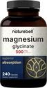 NatureBell Magnesium Glycinate Capsules 500mg & Vitamin B Complex for Women 240 Veggie Capsules Bundle Pack | Chelated & Puized Mineral | Imune,能源与产前支持