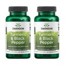 Swanson Turmeric & Black Pepper - 有机联合健康,心脏健康,文摘,和肝脏支持补充 - 增强生物利用率和吸收的自然公式 - (60 Veggie Capsules) 2 Pack
