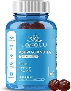 (60) Ashwagandha Gummys KSM-66 - Mixed Berry, Vegan, Plant based, Non-GMO, Gluten-Free & Gelatin Free Relax, 有机Ashwa根提取辅助免疫支持