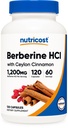 与锡兰锡桂卡普勒斯(120枚卡普勒斯,60枚服务品)合起来的Berberine HCl——非GMO,无动物产品
