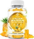 Calcium Magnesium Zinc Gummies with Vitamin D3, Sugar Free Calcium Gummies for Women Men, High Potency Magnesium Gummies for Bone & Muscle & Immune Health, Pineapple Flavor - 60 Count