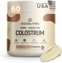 GoodLiving Grass Fed Colostrum Powder for Immune Support, Gut Health, Muscle Support & Wellness - Grass Fed Colostrum for Men和Men, Natural IgG 纯全集 Colostrum, 不受欢迎,60名服务员