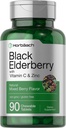 配有维生素C和锌的Horbaach Black Elderberry 90块可切片 混合Berry Flavor + 混合Imune 支持综合体 蔬菜、非GMO和Gluten 免费补充品