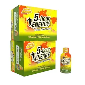 5小时ENERGY Extra Power Energy Shot,桃芒果火焰(1.93 oz. - 24 count) 零卡路里和无糖 230 mg Cafeated Shot, 氨基酸和B维生素, 饮食补充剂