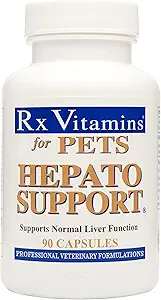 Rx维生素Hepato支持狗和猫 - Milk Thetle用于健康肝功能 - Silymarin Capsules for Pets - 90 cm.