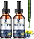 Mullein Dropps for Lungs, Lung Detox & Cleanse, Vegan Mullein 叶片抽取丁酸与氯酚草莓等, Natural Herbal 补充呼吸器, Immune, 60 services