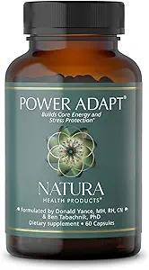 Natura健康产品动力适应补充 - 深肾上腺素和内分泌支持 - Feature Ashwagandha, Ginseng, Rhodiola Rosea Root Ext.和 Cordyceps (60 Capsules)