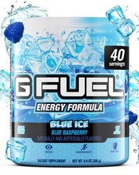 G Fuel Blue Ice Energy Drinking Powder, Pre Workout Cafeine Mix for Gaming, 免糖聚焦氨基,维生素+抗氧化剂, 9.9oz(蓝莓, 40种服务)