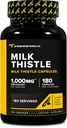 Primaforce Milk Thetle 180 Capsules 1000mg 等效- Gluten 免费,非GMO 饮食补充,从 250mg 4:1 提取
