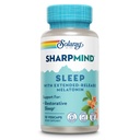 SOLARAY SharpMind Sleep, Nootropic Sleep Aid Formation, Nootropical Brain Supports for a calm Mood 和 健康睡眠 慢释 Melatonin 3mg, 60天保证, 30个服务, 30 Veg Caps