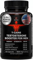Anabolic Booster & Muscle Builder, T-GAINS Testosterone Supplement for Men, TRT Test Booster & Estrogen 屏蔽器, HGH Supplements for Muncle Growth, 120 Caps (Tongkat Ali Fadogia Agrestis) 男子的HGH Supplements 肌肉生长(Tongkat Ali Fadogonia Agrestis), 120 Caps