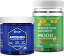 天然堆栈 Apigenin + Mood Magnesium Gummys Bundle - 睡眠质量和压力支持 * - 150块