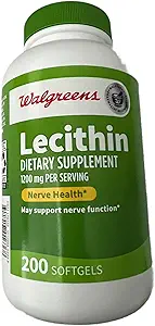 Walgreens Lecithin 1200 mg 软胶 200 ea 由精细营养公司制作