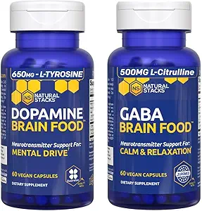 Dopamine & GABA 大脑食品包 - 支持精神驱动、冷静和放松* - 120 总盖