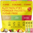 Keto Virtuals Tropical Keto Electrolytes Powder No 糖 - 配有钾,镁,钠,和钙的电解质 - 糖无电解质 Powder Packets 饮用 Mix和水解粉, 30 services