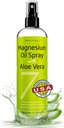 与Aloe Vera 12oz一起喷洒的七种矿物纯镁油 -- -- 药物(USP)等级,对脚、睡眠、肌肉疼痛和挤压进行即时救济的最高强度 -- -- 在美国开采