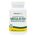 Natures Plus Mega B150 Complex, 持久释放 - 60 蔬菜片 - 最大概率 B 复合维生素补充 - Gluten-free - 60 Services
