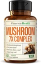 与土耳其Tail、Lions Mane Extracts、Shiitake Mushrooms、Reishi、Cordyceps、Maitake、Chaga & More ——7-in-1 精神清晰、自然能源和焦点的蘑菇补充品