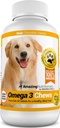 Amazing Omega 3 for Dogs - Omega 3 Fish Oil for Dogs Supplement for Itchy Skin Relief for Dry Skin and Hot Spots and Shedding Coat with EPA and DHA Fatty Acids - 120 Salmon Flavor Chews