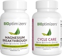 BiOptimers 镁突破4.0(60 Capsules) & Cycle Care, (90 Capsules) - 自然睡眠,大脑和月球救济支助补充剂 Bundle