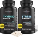 Livingood Daily Thyroid Support Bundle - Complete Thyroid Supplement Plus Adrenal and Cortisol Support