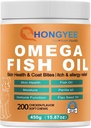 Skin & Coat Care Omega 3 Soft Chews for Pet -Fish Oil for Dogs Healthy Skin | Shiny Fur | Against itching in a Treat Format, All-in-1 Oil