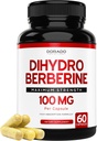 Dihydro Berberine 补编 100mg, 60 Capsules (Pattended Glucovantage Super Berberine 配以 5X 比Berine 更有效,副作用较小) - 第三方测试,Vegan & USA Made