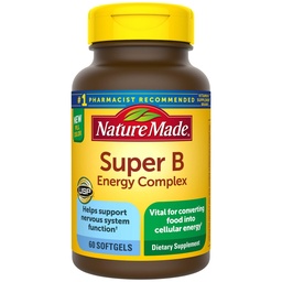 Nature Made Super B Energy Complex,神经系统支持的饮食补充,60 Softgels,60天供应