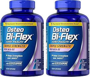 Osteo Bi-Flex Osteo Bi 补充Glucosmine 1500 Mg 维生素D 1000IU 平板电脑(200 Count),200 Count(2包)