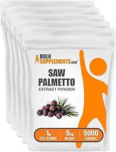 Bulk Assupports.com Saw Palmetto 抽取粉末 - Serenoa Repens, Saw Palmetto 补编,草药补充 - Vegan & Gluten Free, 每服1克, 5kg(11磅)(包5)