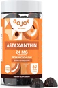 GOJOY NATURALS Astaxanthin Gummys 24mg – 高概率抗氧化剂补充剂 – 皮肤,眼和免疫健康支持 – Vegan,无糖,非GMO,无胶,无豆60 Gummys