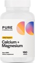 PureFormulas Calcium + 镁 - Gluten 免费补充 支持 Bone 健康与整体健康 与 镁 维生素 C 维生素 D & Boron, Allergen 友好的非GMO 180 片