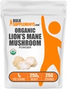 Bulk Assupports.com 有机狮子马内蘑菇粉 - 狮子马内蘑菇,蘑菇补充剂 - Vegan & Gluten Free,每架服役1g,250g(8.8 oz)(Pack of 1)
