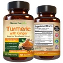 Turmer with Ginger Root Joint Support 补充 QQ Turmeric Crucumin 补充 95% Crucuminoids 包含有机Turmeric 和 Ginger 包含 Black Pepper 提取 用于最大吸附