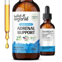 野生和有机肾上腺支持 阳性前景-与Ashwagandha、Rhodiola Rosea Root-1-Month 供应-Vegan、无糖和酒精-2 fl oz的肾上腺复合体