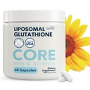 核心医学 Liposomal Glutathione 补充(500mg, 60 Capsules) - 纯减速Setria 与磷脂复合体 - 抗氧化剂补充能源、脑健康、皮肤和肝脏健康