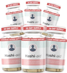 IBDAidTM Hashi Aid Throid for Women and Men - 桥本病症和Hypothyroidism的甲状腺素补充* - 与Ashwagandha, Selenium, Zinc, Basical Vitamins & More - 30 Capsules (6 Pack) (中文(简体) ).