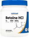 营养成本 Betaine HCl 粉末 500格拉姆 - 不含Gluten, 非GMO