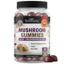 成人蘑菇包 - 10in-1 功能性蘑菇包 与Lions Mane Turkey 配音:Tail Cordyceps Shiitake Reishi - Vegan, Non-GMO, Fresh Raspberry Flavor, 60 Counter