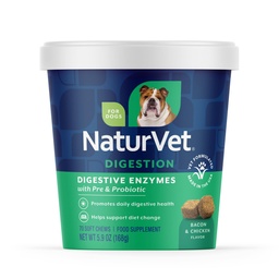 NaturVet Digestive Enzymes with Pre & Probiotic Dog Supplement - 70 Count | Promotes Daily Digestive Health & Supports Diet Changes, Soft Chews