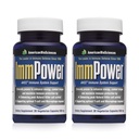 美国生物科学 ImmSciences ImmSpower QQ 增强免疫支持,自然杀手细胞活动与Cytokine Production 30 Vegetarian Capsules,每Capsule500毫克AHCC(2Pack)