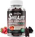 Shilajit Gummys for Men and Women, 1000MG Shilajit 补充85+ Trace Minerals & Fulvic Acid for Energy, 豁免,无糖,草莓-60 Count