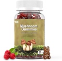 蘑菇Gummys 10 Blend - 与狮子 Mane, Chaga, Reishi, Cordyceps 2500mg, 脑辅助记忆和焦点的蘑菇